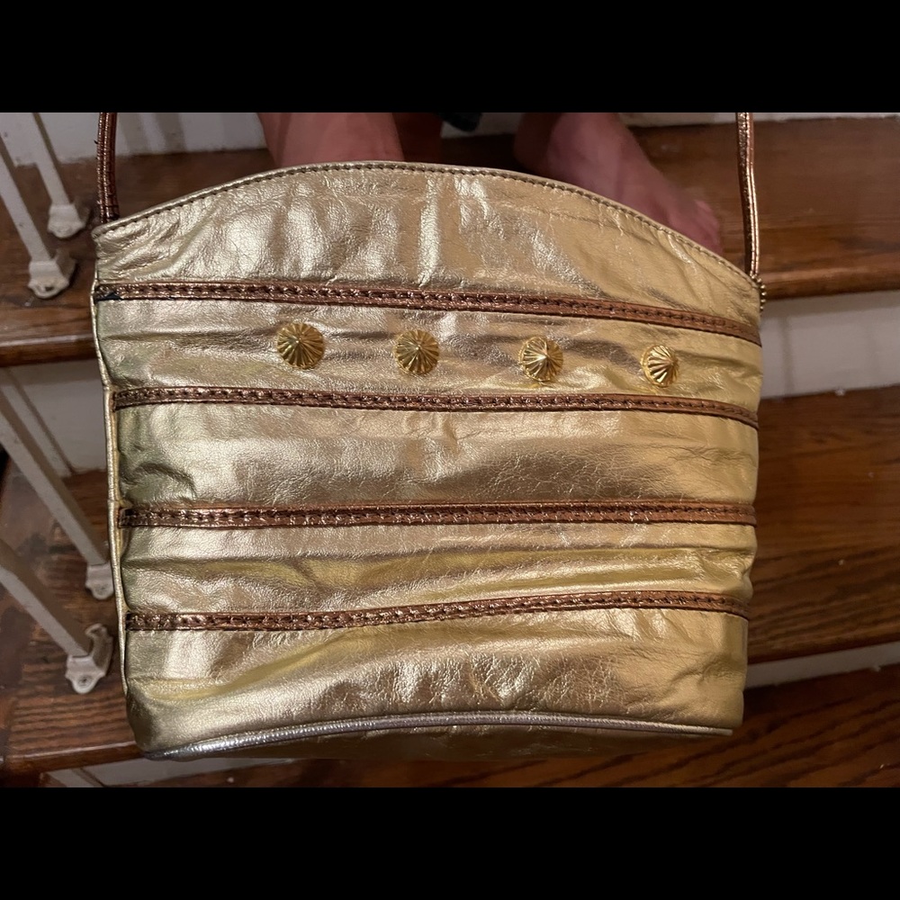 Coach gold crossbody bag